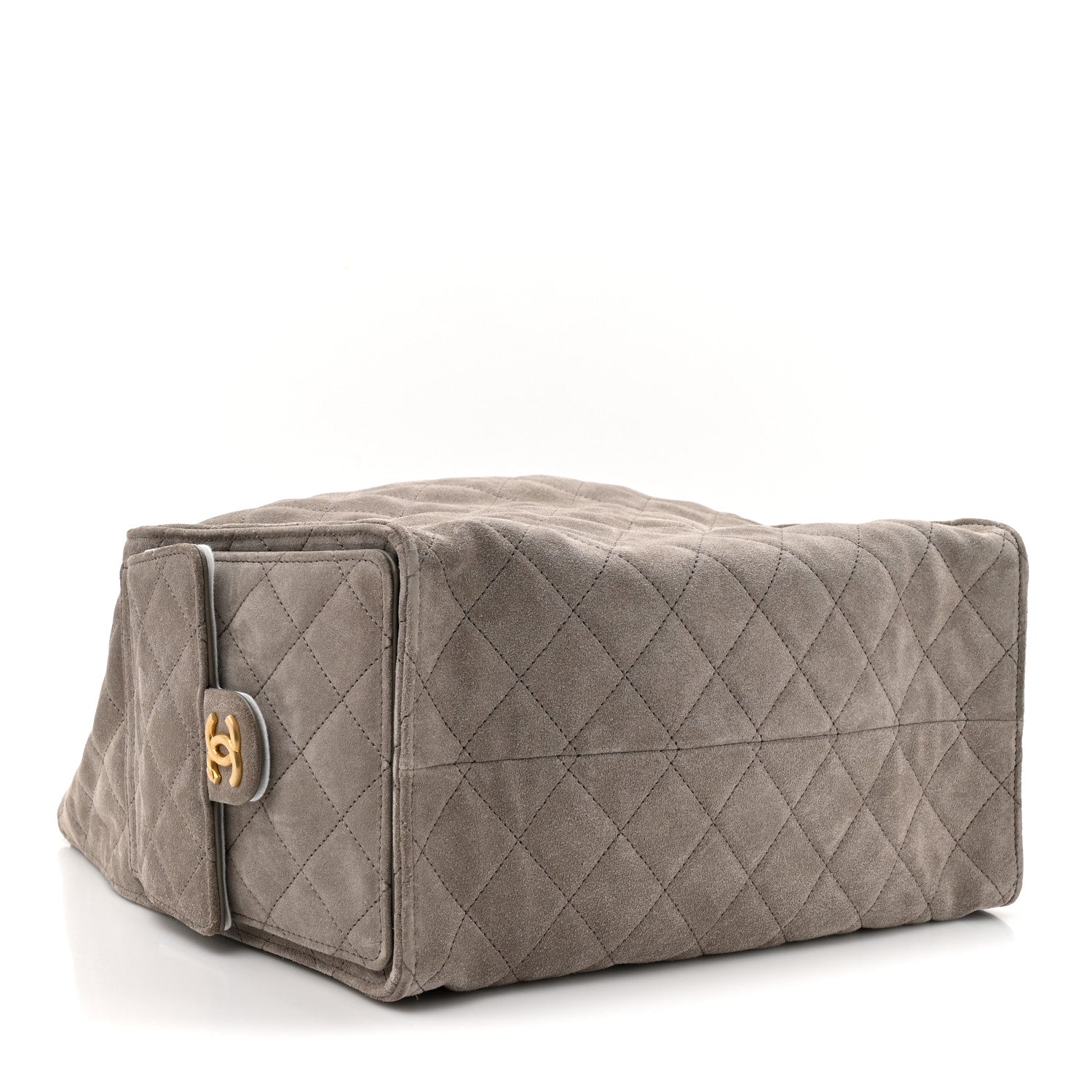 Suede Quilted Medium Chanel 25 Handbag Dark Grey