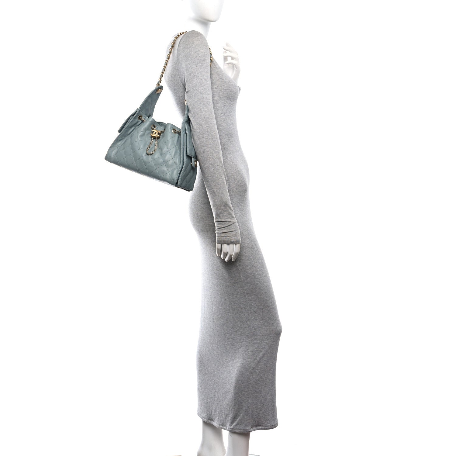 Caviar Quilted Small Chanel 25 Handbag Light Green