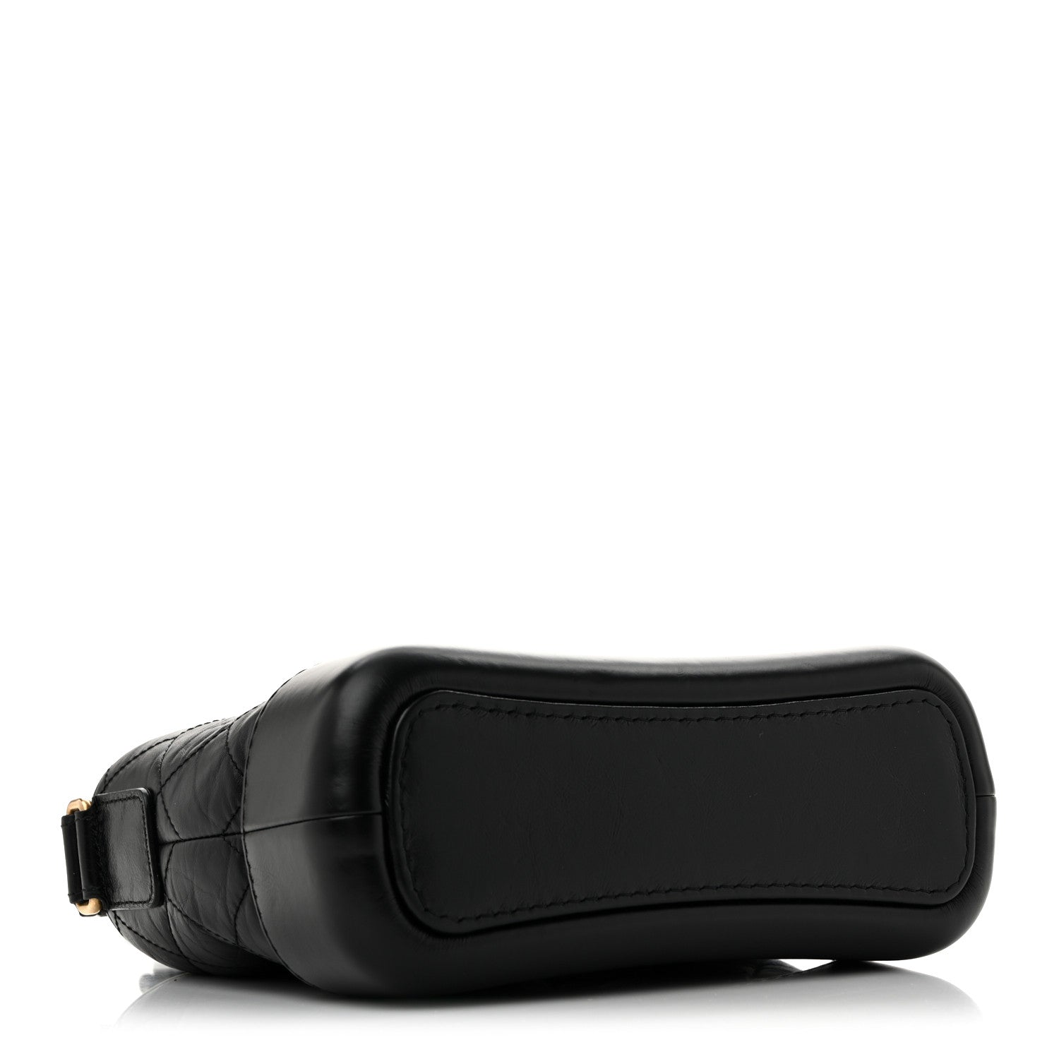Aged Calfskin Quilted Small Gabrielle Hobo Black