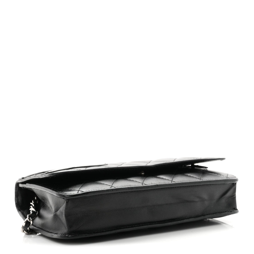 Calfskin Quilted Cambon Wallet on Chain WOC Black