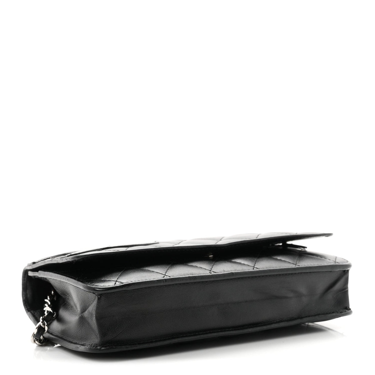 Calfskin Quilted Cambon Wallet on Chain WOC Black
