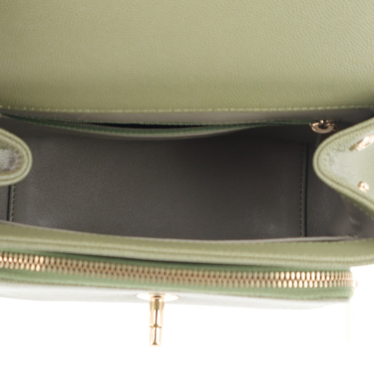 Caviar Quilted Small Business Affinity Flap Green