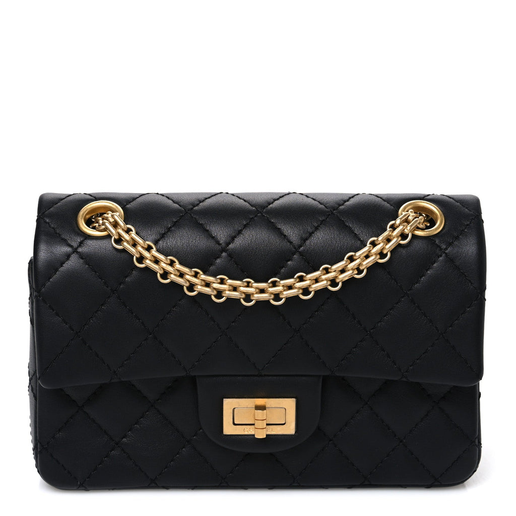 Calfskin Quilted 2.55 Reissue Mini Flap Black