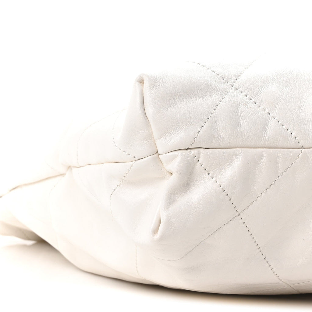 Shiny Calfskin Quilted Small Chanel 22 White