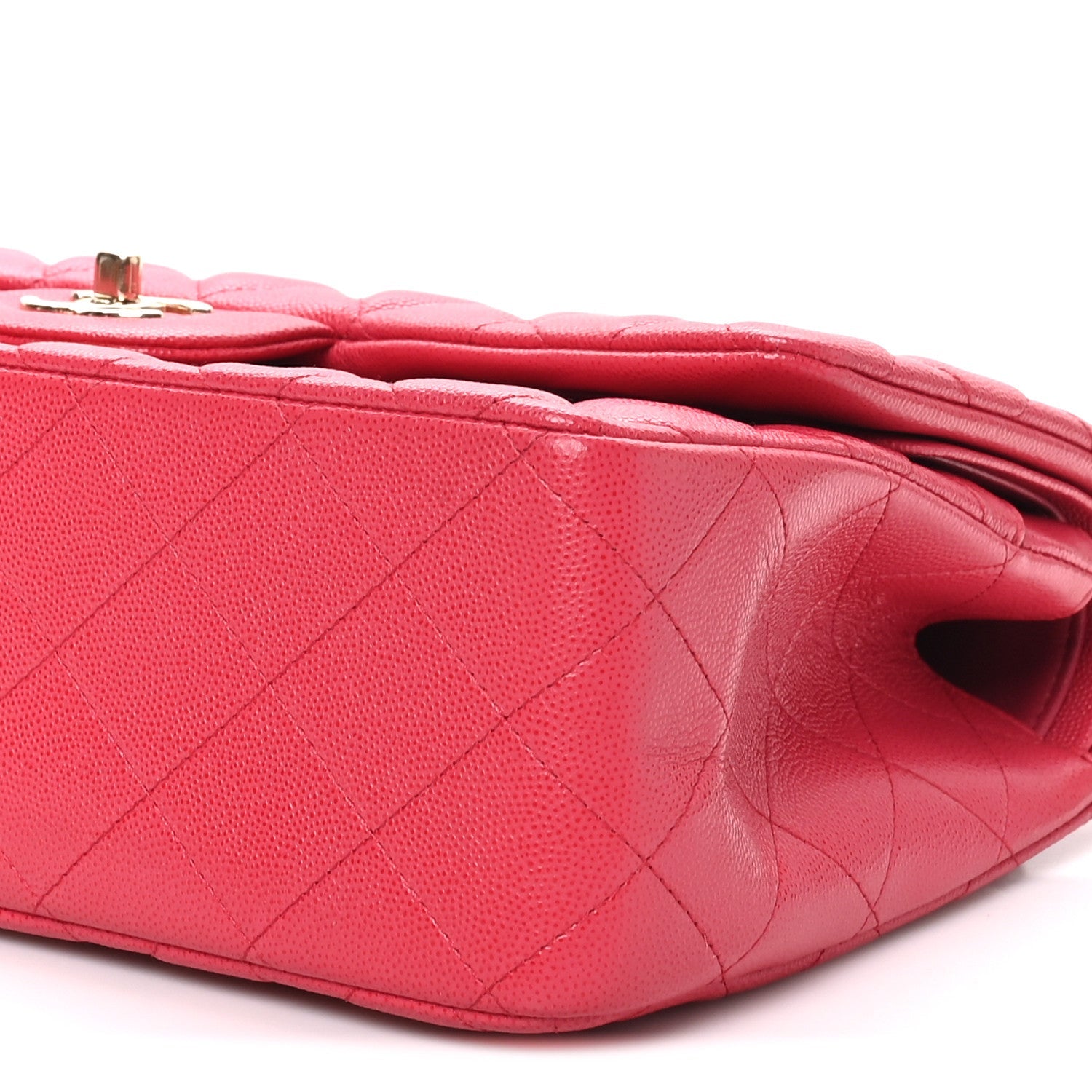 Caviar Quilted Jumbo Double Flap Dark Pink