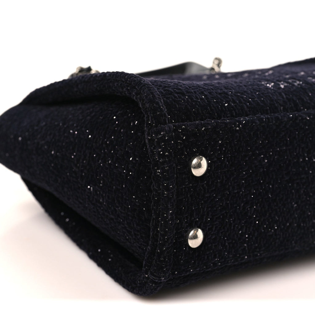 Lurex Canvas Mini Deauville Tote Black