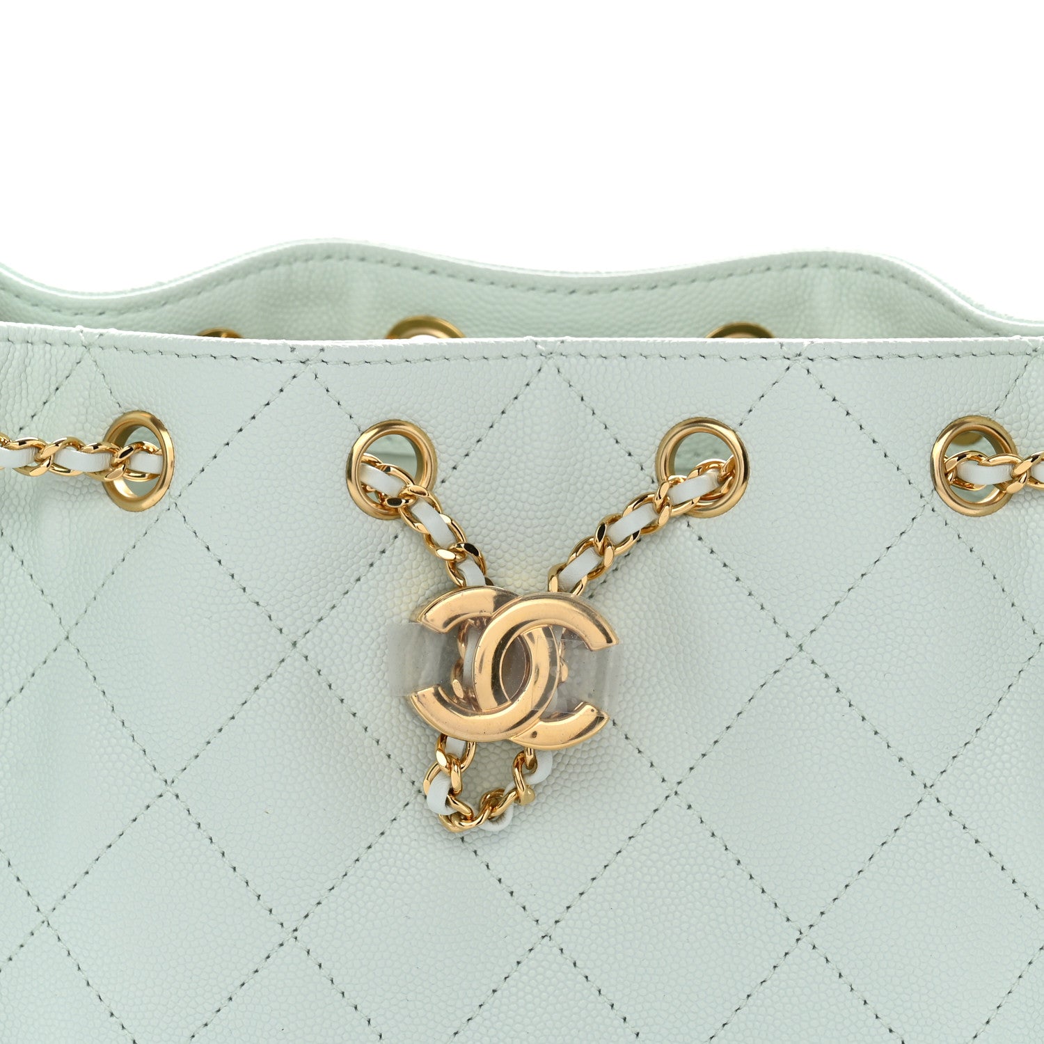 Caviar Quilted Mini Chanel 25 Handbag Light Green