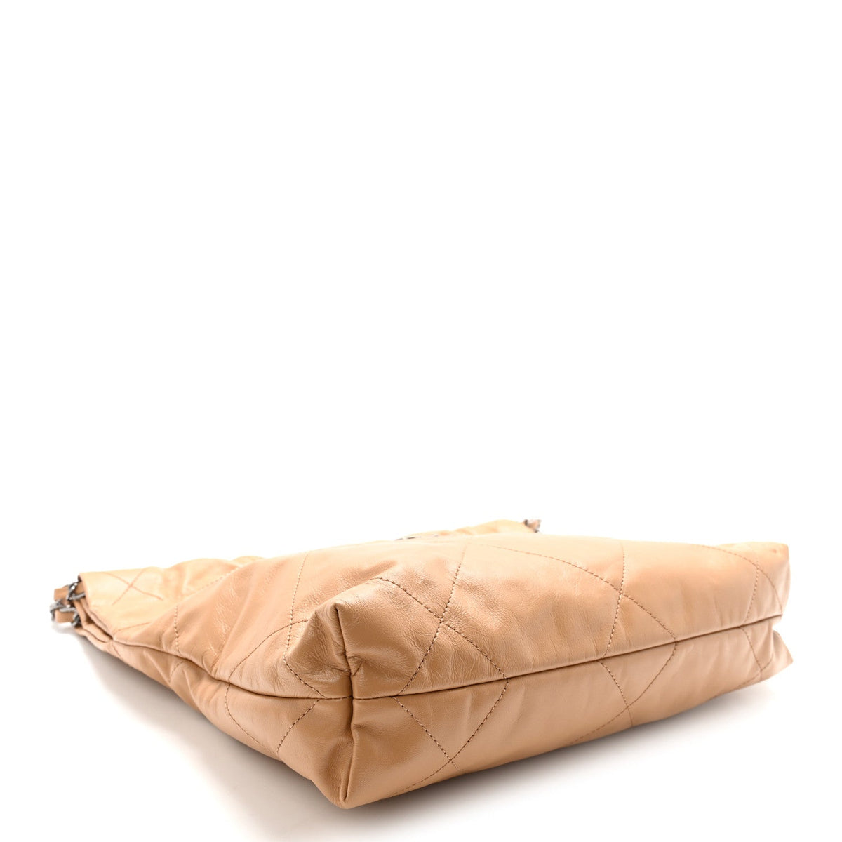 Shiny Calfskin Quilted Small Chanel 22 Beige