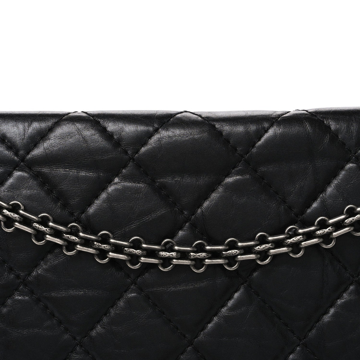 Aged Calfskin Quilted 2.55 Reissue 226 Flap Black