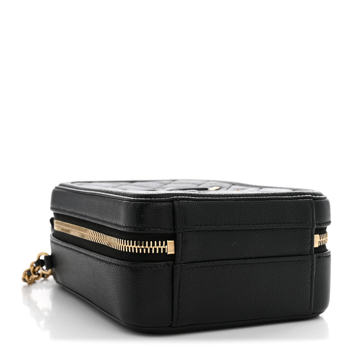 Caviar Quilted CC North South Filigree Vanity Case Black