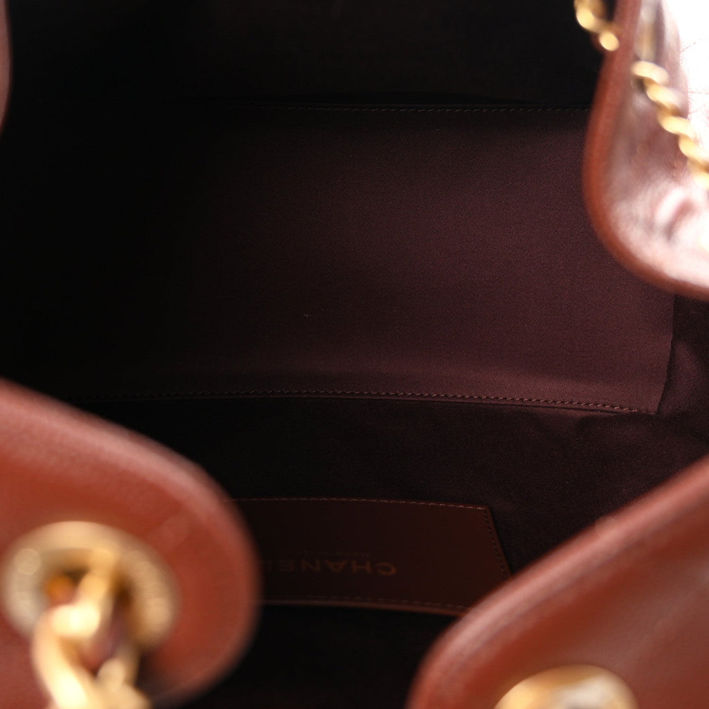 Caviar Quilted Small Chanel 25 Handbag Brown
