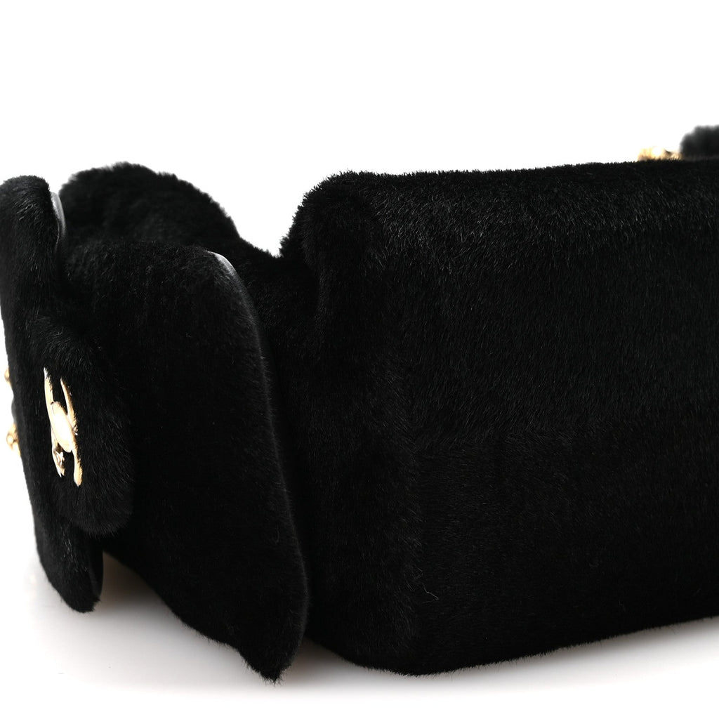Pony Hair Mini Chanel 25 Handbag Black