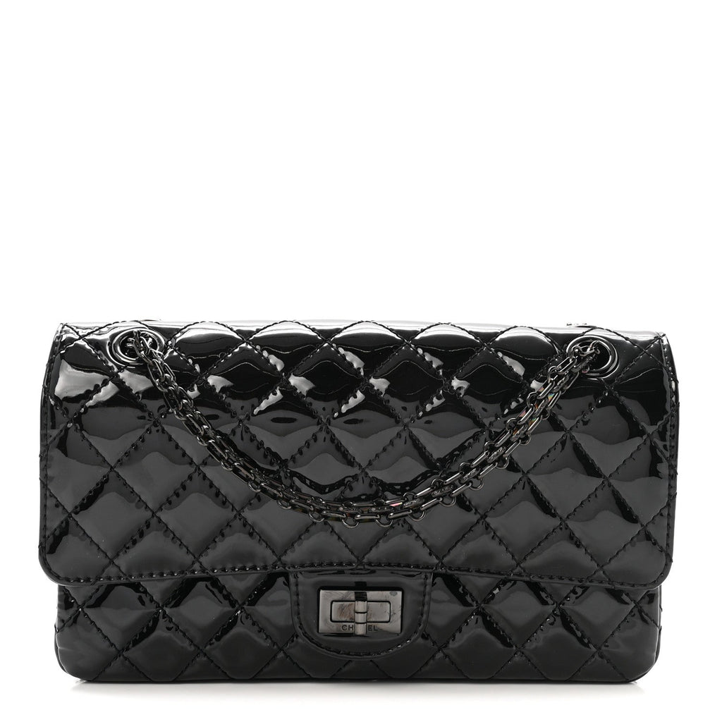 Patent Calfskin Quilted 2.55 Reissue 225 Flap So Black