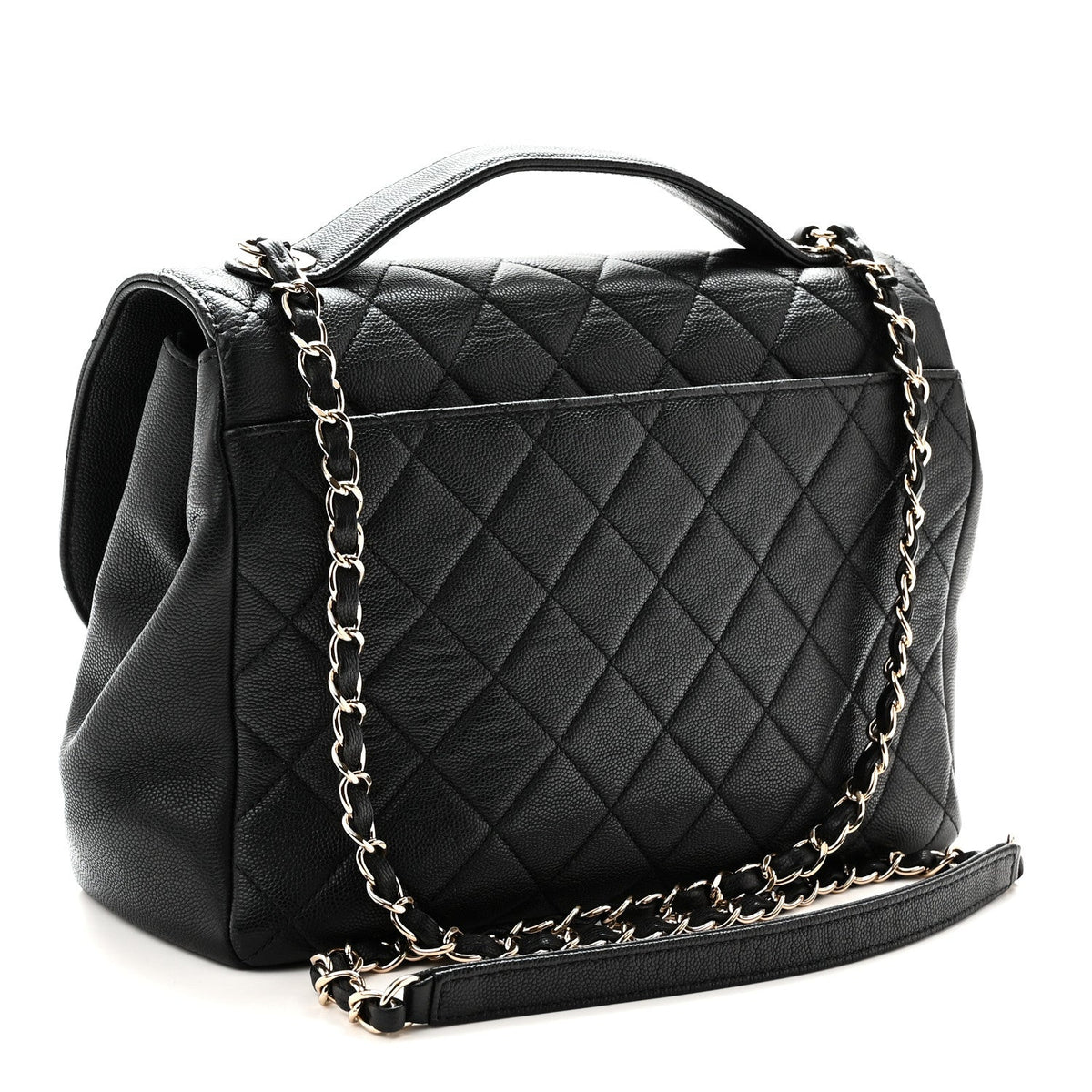 Caviar Quilted Large Business Affinity Flap Black Black