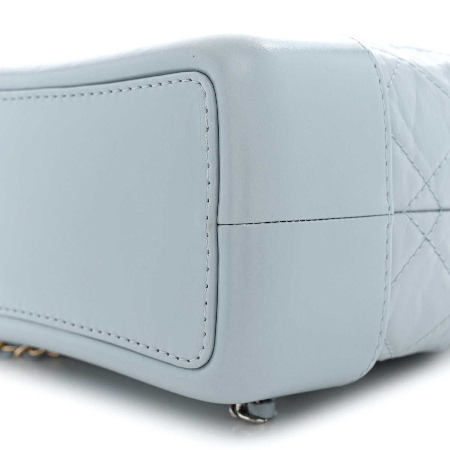 Aged Calfskin Quilted Small Gabrielle Backpack Light Blue