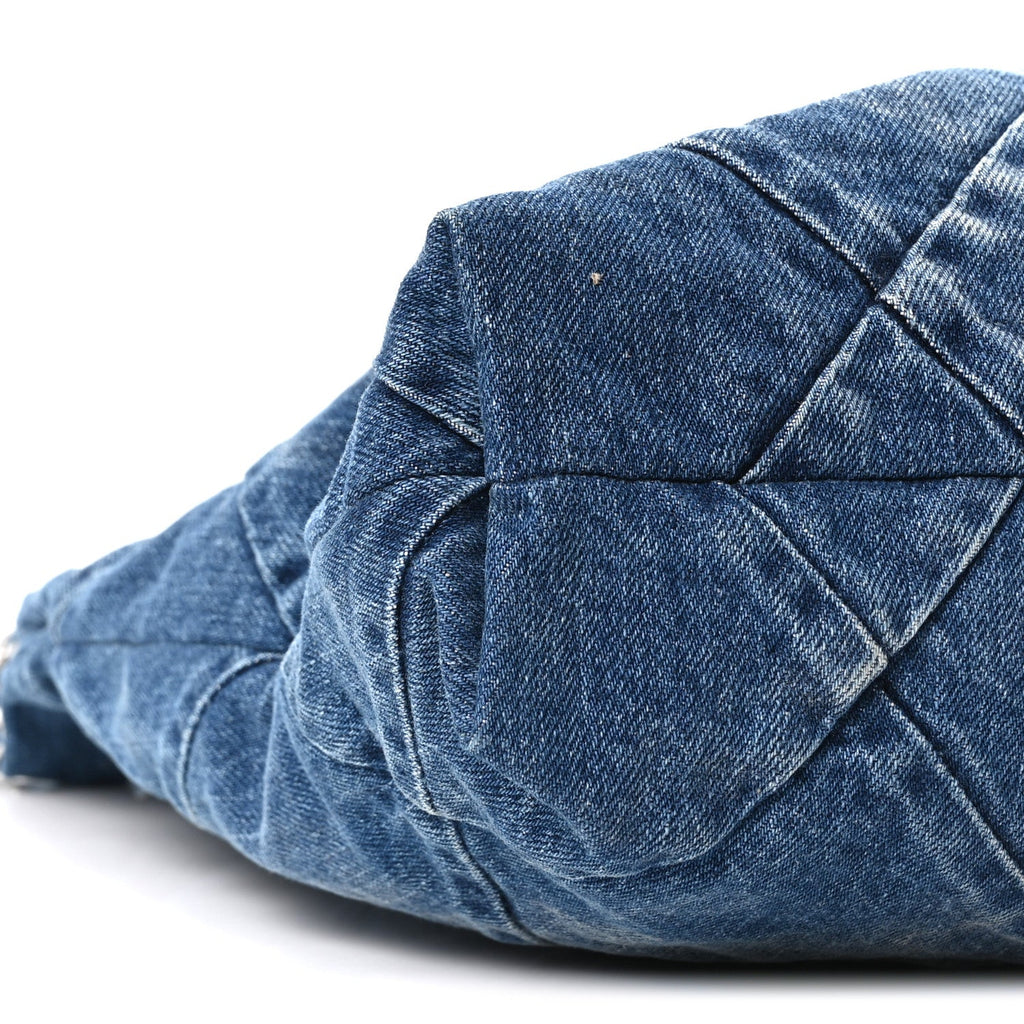 Denim Quilted Chanel 22 Blue