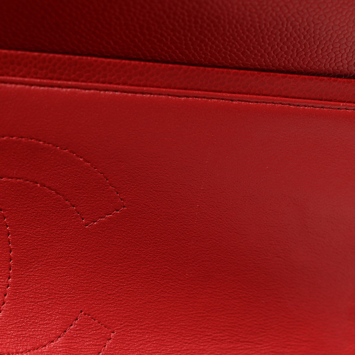 Caviar Quilted Maxi Double Flap Dark Red
