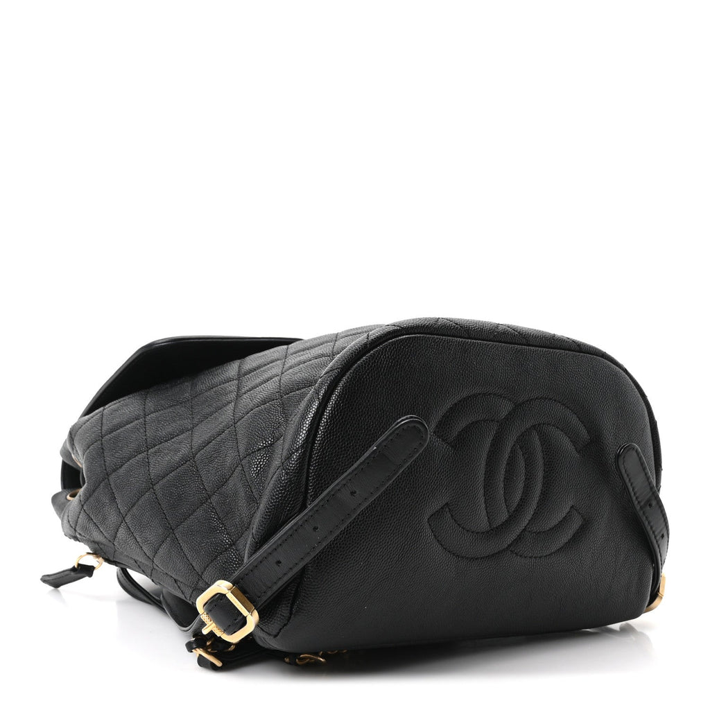 Caviar Quilted Filigree Backpack Black