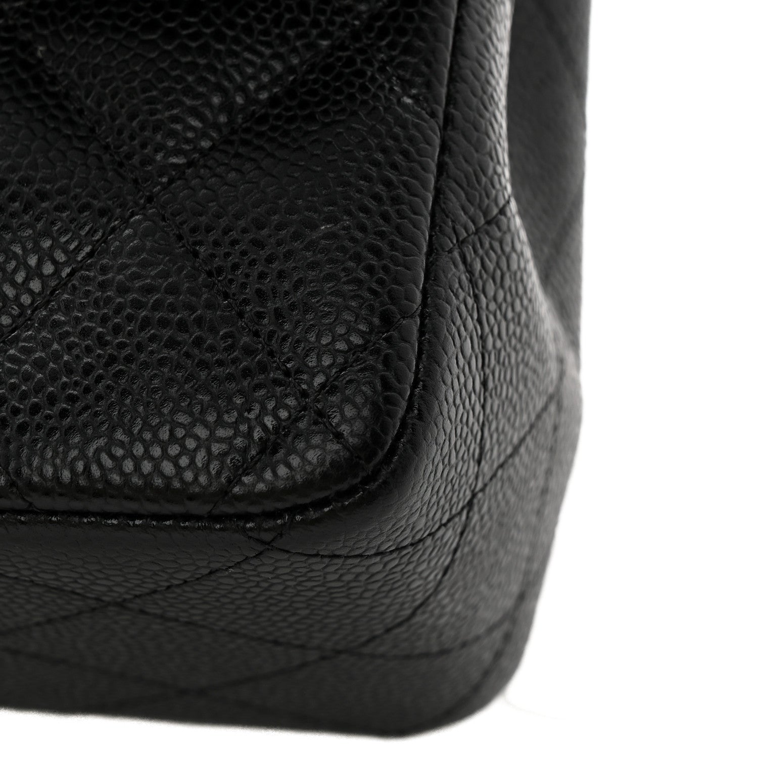Caviar Quilted Jumbo Double Flap Black