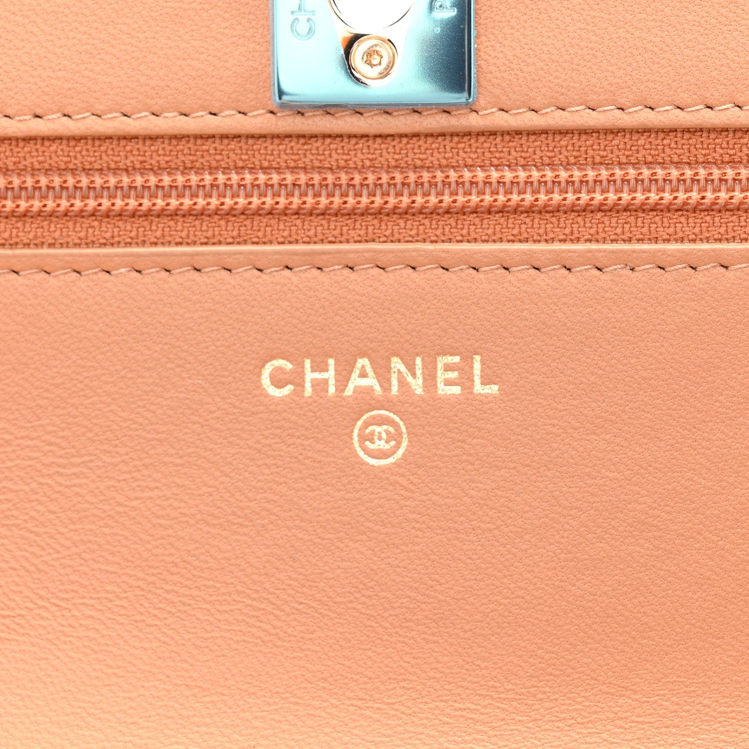 Lambskin Quilted Trendy CC Wallet On Chain WOC Camel
