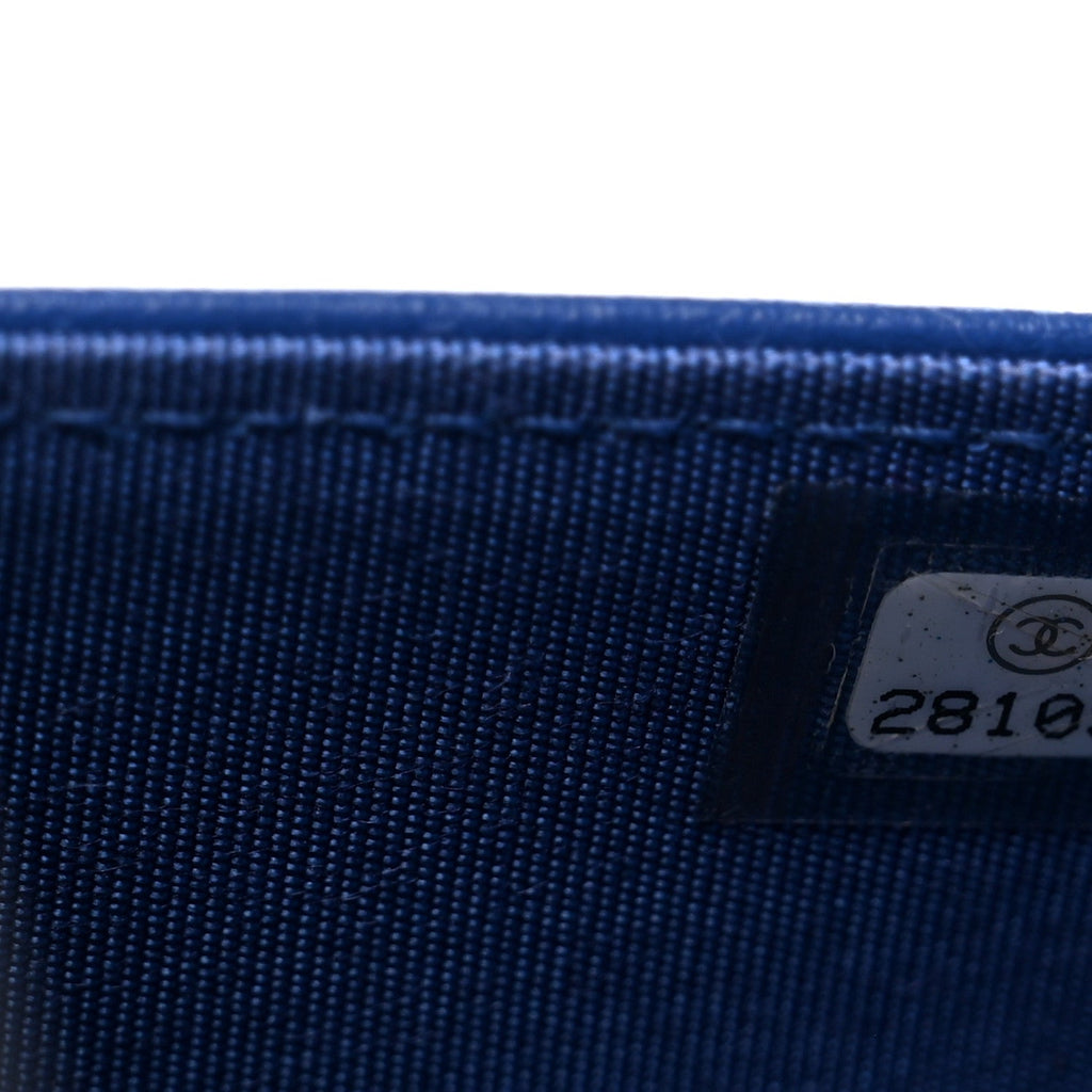 Caviar Quilted Boy Wallet On Chain WOC Dark Blue