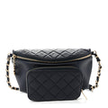 Caviar Quilted Business Affinity Waist Belt Bag Navy