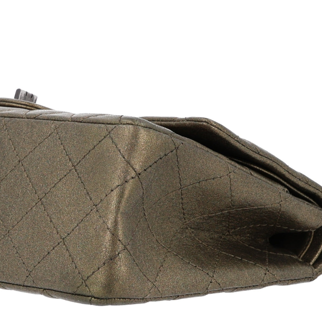 Metallic Calfskin Quilted 2.55 Reissue 226 Flap Green