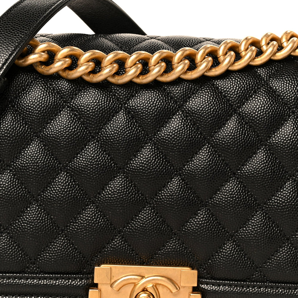 Caviar Quilted Medium Boy Flap Black