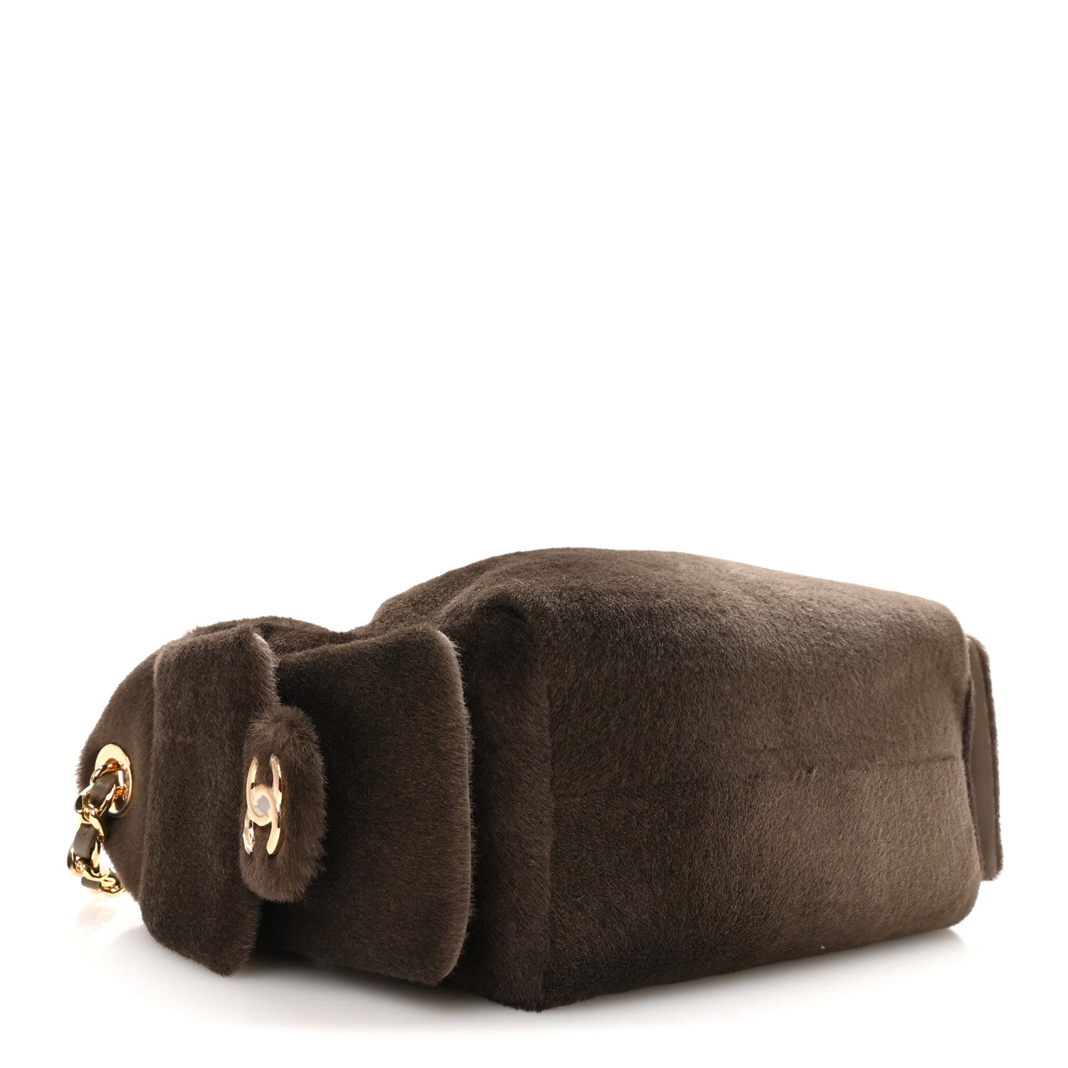 Pony Hair Mini Chanel 25 Handbag Dark Khaki