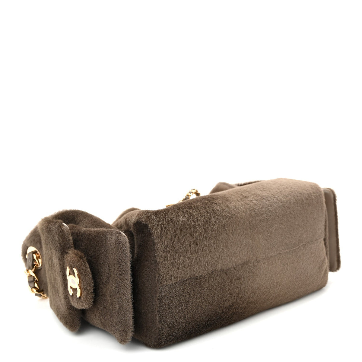 Pony Hair Mini Chanel 25 Handbag Dark Khaki