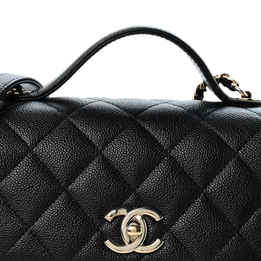 Caviar Quilted Small Business Affinity Flap Black