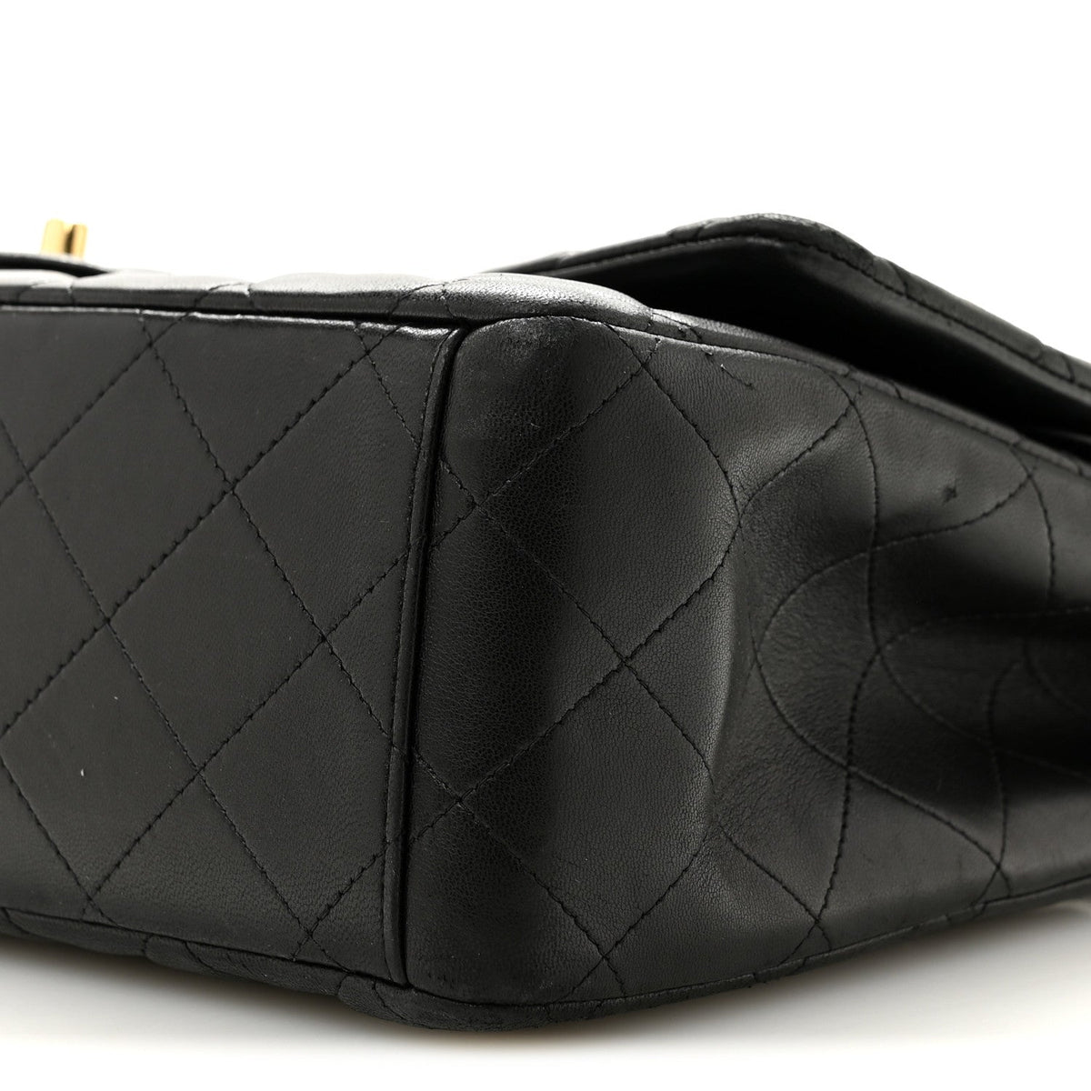 Lambskin Quilted Maxi Double Flap Black