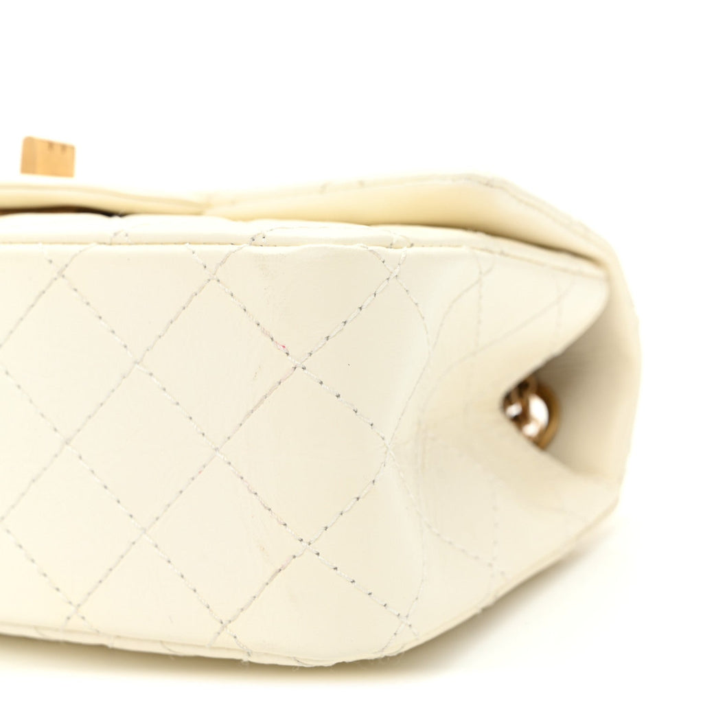 Aged Calfskin Quilted 2.55 Reissue Mini Flap White White