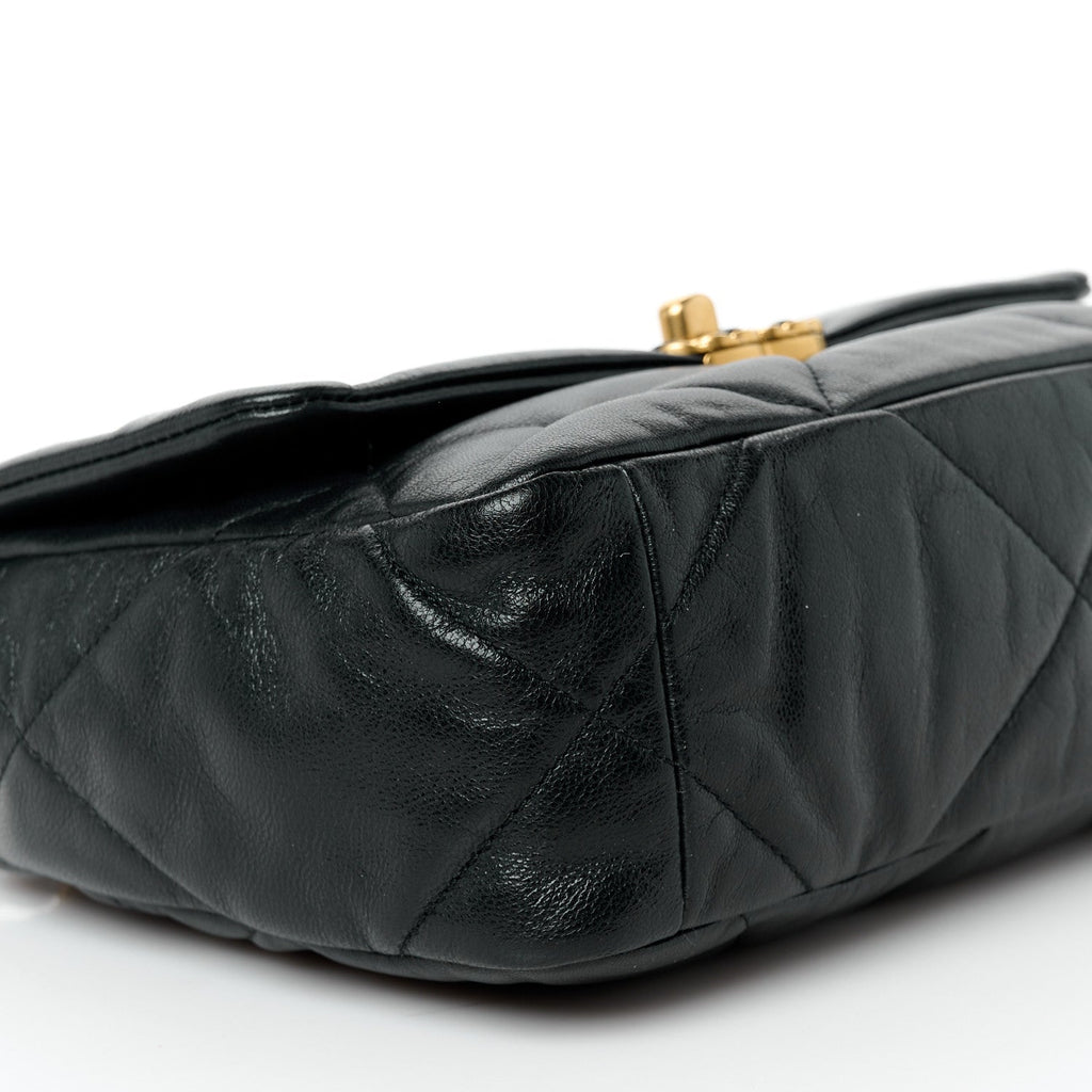 Goatskin Quilted Medium Chanel 19 Flap Black