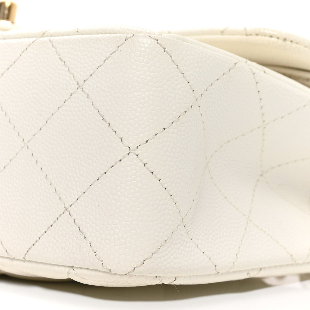 Caviar Quilted Small Double Flap White