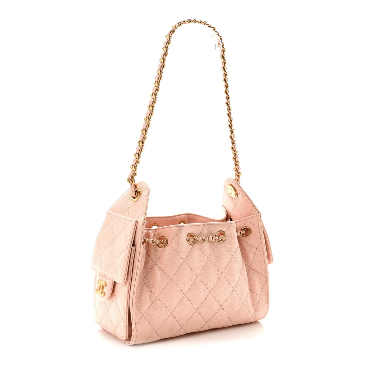 Caviar Quilted Mini Chanel 25 Handbag Light Pink