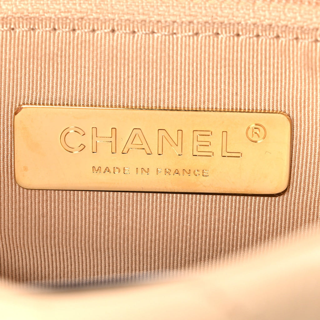 Goatskin Quilted Medium Chanel 19 Flap Beige