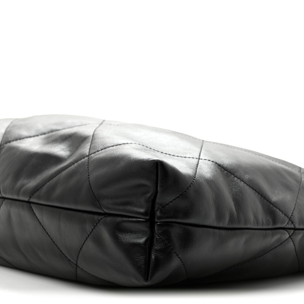 Shiny Calfskin Quilted Chanel 22 Black