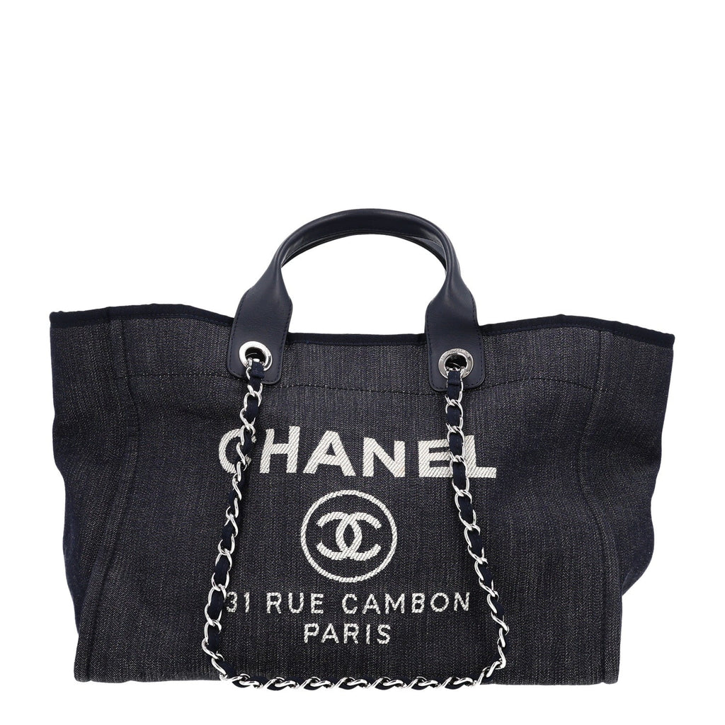 Denim Large Deauville Tote Dark Blue