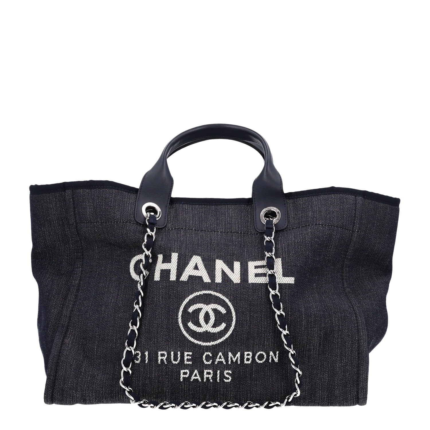 Denim Large Deauville Tote Dark Blue