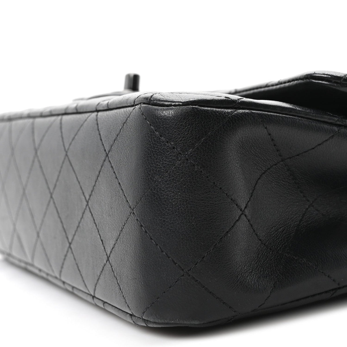 Lambskin Quilted Medium Double Flap So Black