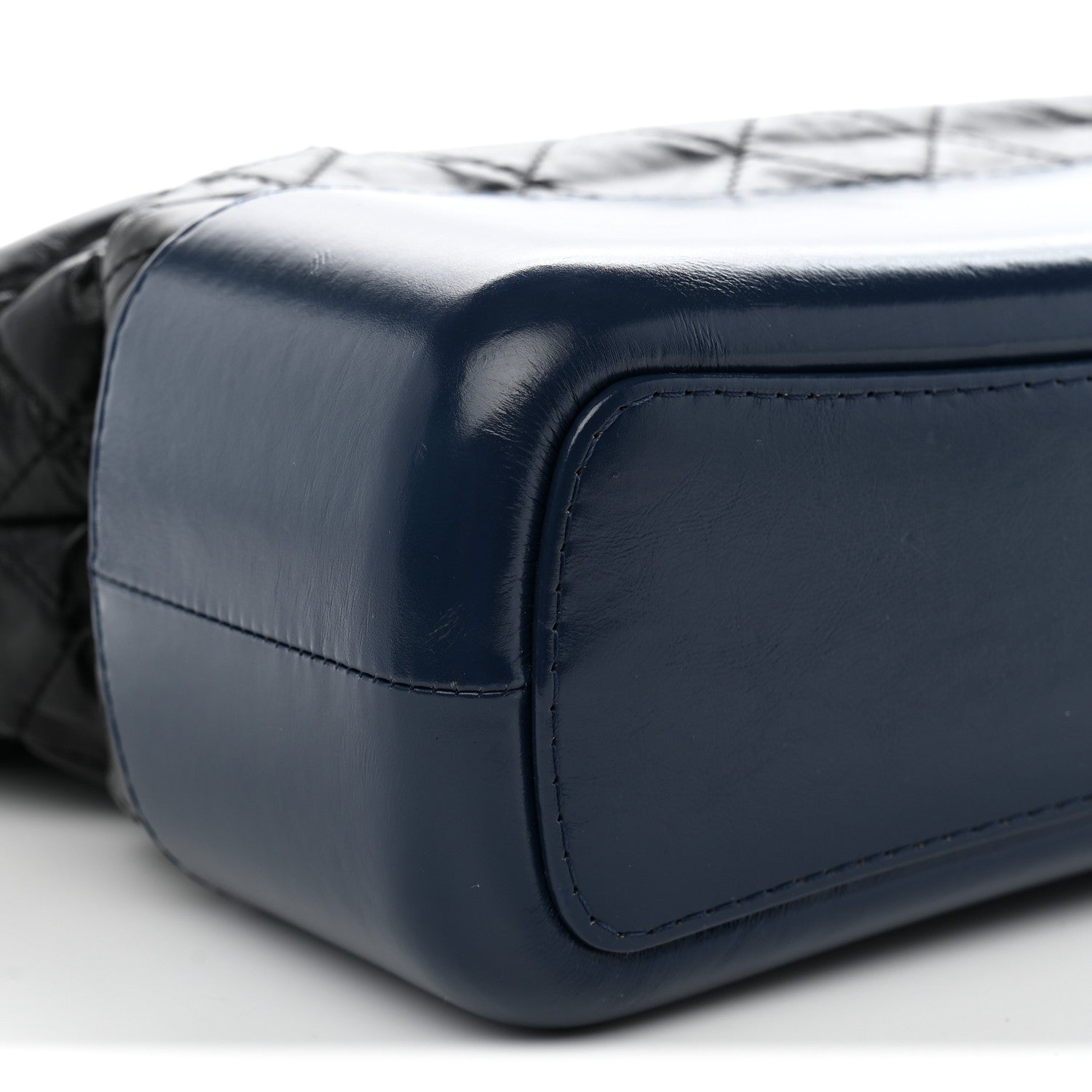 Aged Calfskin Quilted Medium Gabrielle Hobo Black Navy