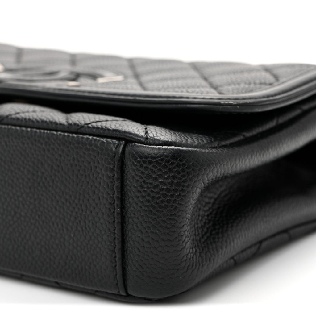 Caviar Quilted Small CC Filigree Flap Black