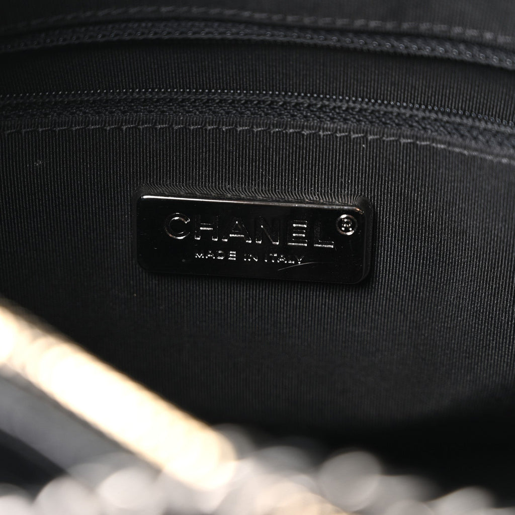 Crocodile Embossed Calfskin Medium Gabrielle Cocodile Hobo Black