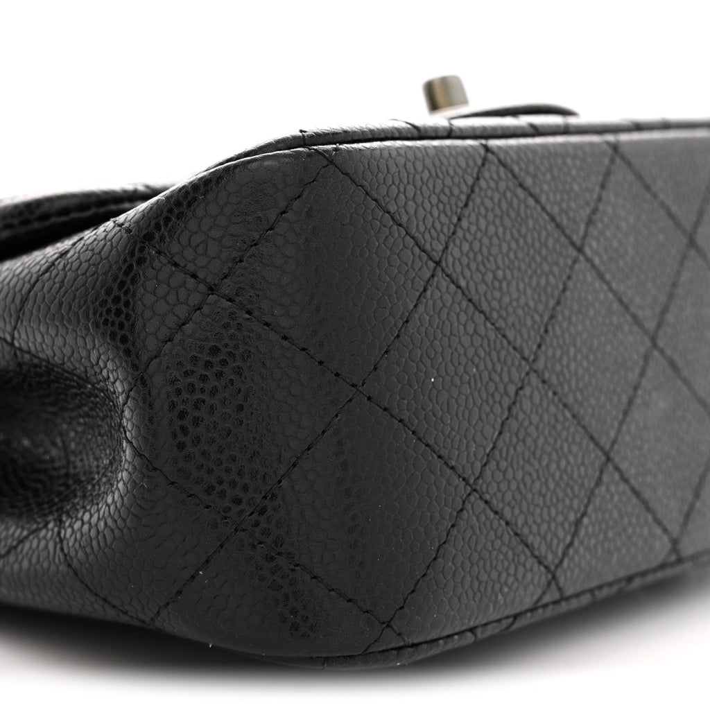 Caviar Quilted Mini Square Flap Black