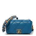Lambskin Quilted Chanel 19 Waist Bag Blue