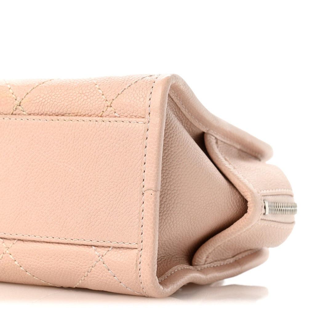 Caviar Quilted Small Deauville Bowling Bag Light Pink