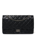 Aged Calfskin Quilted 2.55 Reissue 227 Flap Black
