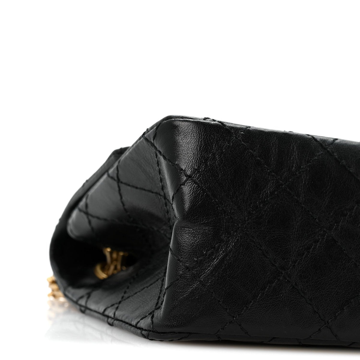 Aged Calfskin Quilted 2.55 Reissue Mini Flap Black