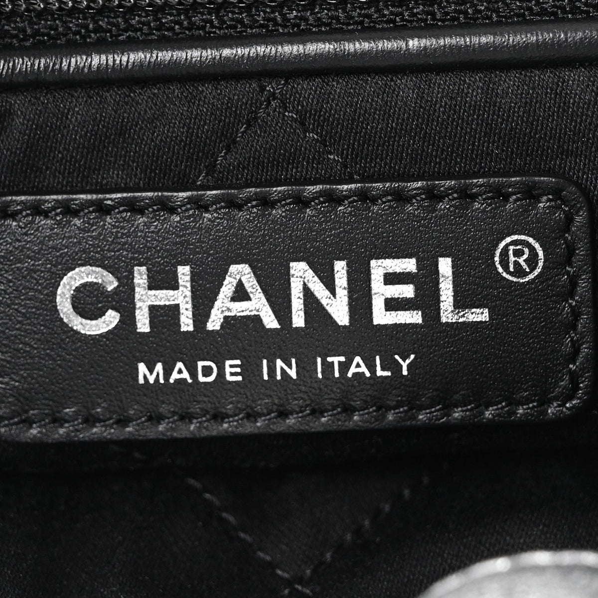 Metallic Calfskin Quilted Chanel 22 Backpack Silver